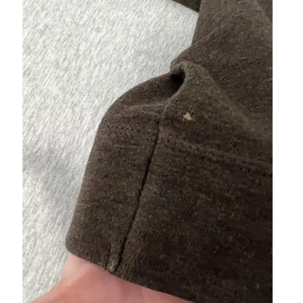 Banana Republic Sweater‎ Mens XL Brown Quarter Zip Pullover Cotton Knit Y2K 2008